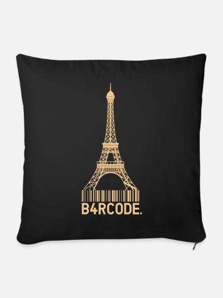 B4RCODE. Paris - Sofakissenbezug 45 x 45 cm - Schwarz