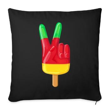 Fingereis Peace - Sofakissenbezug 45 x 45 cm - Schwarz - Vorne