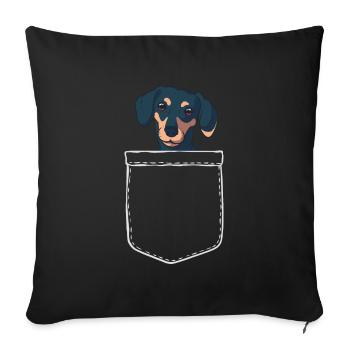 Dacker Breast Pocket Animal Pet Dog Gift - Sofa pillowcase 17,3'' x 17,3'' (45 x 45 cm) - black - Front