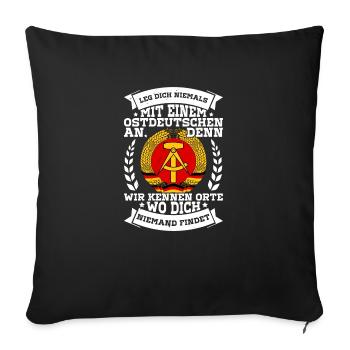 Ostdeutschland Wappen DDR GDR Ossi - Sofakissenbezug 45 x 45 cm - Schwarz - Vorne