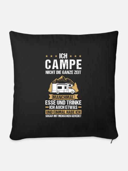 Campen Camping Camping-Liebhaber Geschenk - Sofakissenbezug 45 x 45 cm - Schwarz