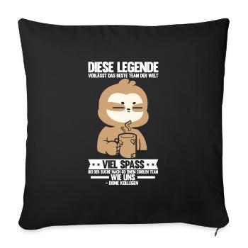 Abschied Kollegin Abschiedsparty Geschenk - Sofakissenbezug 45 x 45 cm - Schwarz - Vorne