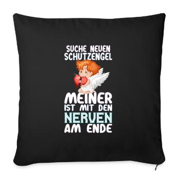 Suche Schutzengel Nerven - Sofakissenbezug 45 x 45 cm - Schwarz - Vorne