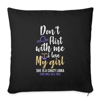 Libra Astrology Stars - Sofa pillowcase 17,3'' x 17,3'' (45 x 45 cm) - black - Front