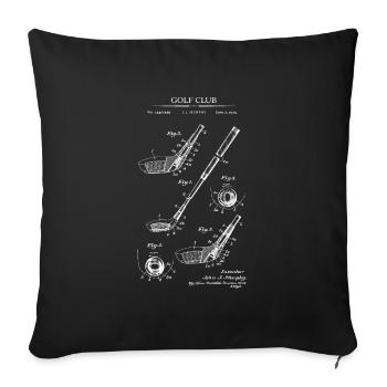 Golfschläger Patent Golfer Golf - Sofakissenbezug 45 x 45 cm - Schwarz - Vorne