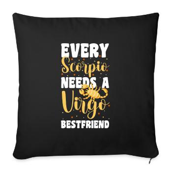 Signe du zodiaque Astrologie Astro - Housse de coussin décorative 45 x 45 cm - noir - Devant