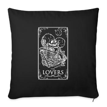 The lovers tarot card - Sofa pillowcase 17,3'' x 17,3'' (45 x 45 cm) - black - Front