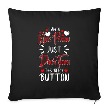 Just watch funny trouble - Sofa pillowcase 17,3'' x 17,3'' (45 x 45 cm) - black - Front