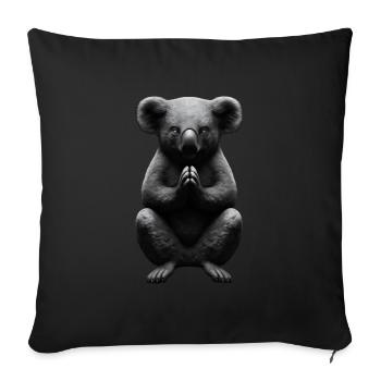 Praying Koala Buddha - Sofa pillowcase 17,3'' x 17,3'' (45 x 45 cm) - black - Front