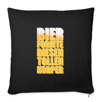 Bier Body | Bier formte diesen tollen Körper - Sofakissenbezug 45 x 45 cm - Schwarz - Vorne