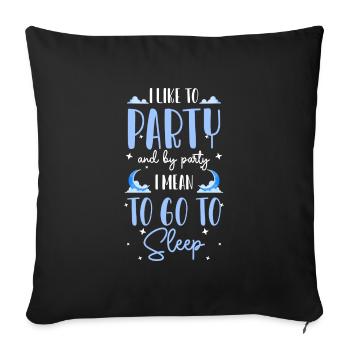 Sommeil, sommeil, grognement du matin, fatigué, - Housse de coussin décorative 45 x 45 cm - noir - Devant