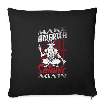 Satan Make America Satanic Again Occult - Sofa pillowcase 17,3'' x 17,3'' (45 x 45 cm) - black - Front