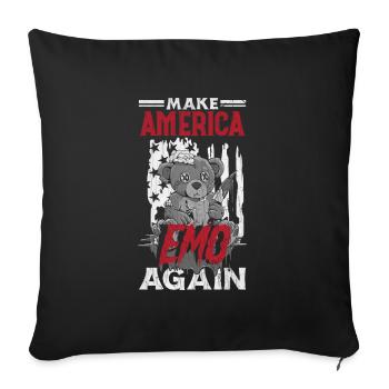 Emoticon Make America Emo Again Emocore Aesthetic - Sofa pillowcase 17,3'' x 17,3'' (45 x 45 cm) - black - Front