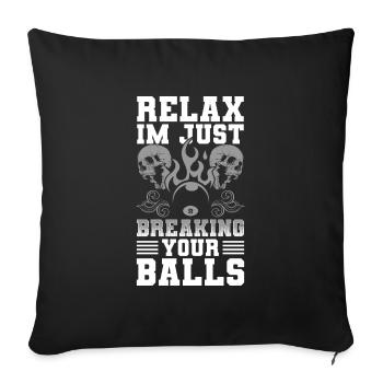 Billard Billard Joueur Joueur Balles - Housse de coussin décorative 45 x 45 cm - noir - Devant