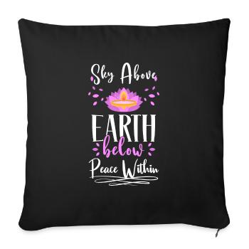 Meditation Mind Namaste Enlightenment - Sofa pillowcase 17,3'' x 17,3'' (45 x 45 cm) - black - Front
