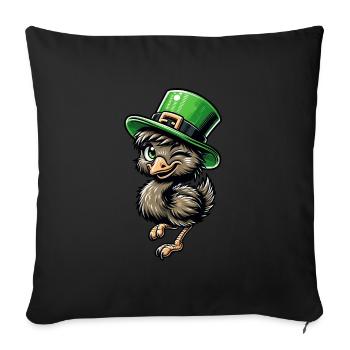 Plaisir de l’émeu et du Maine Coon de la Saint-Patrick - Housse de coussin décorative 45 x 45 cm - noir - Devant