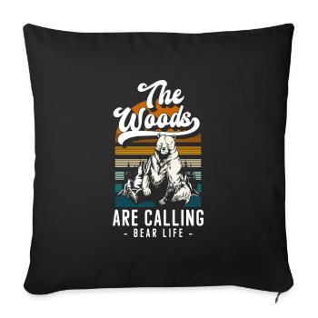 Bear Strong Fur Zodiac Sign - Sofa pillowcase 17,3'' x 17,3'' (45 x 45 cm) - black - Front