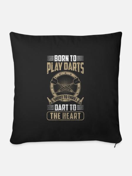 Darts Spaß Mann - Sofakissenbezug 45 x 45 cm - Schwarz