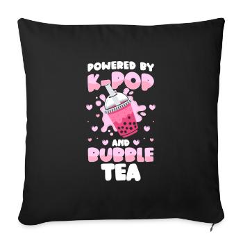 Bubble Tea Sirop mignon Tapioca - Housse de coussin décorative 45 x 45 cm - noir - Devant