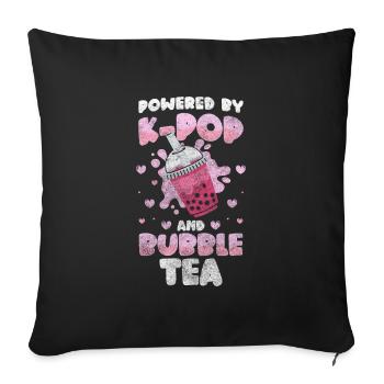Boba Tea Tendance Délicieuse Paille - Housse de coussin décorative 45 x 45 cm - noir - Devant