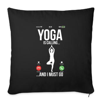 Meditation, Zen Yoga and Pilates - Sofa pillowcase 17,3'' x 17,3'' (45 x 45 cm) - black - Front
