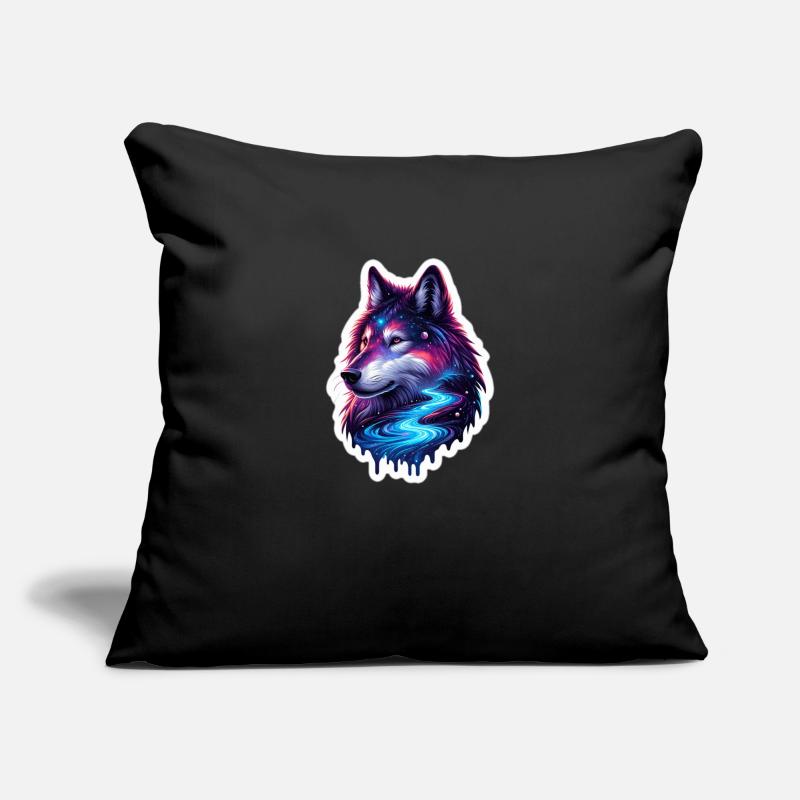 Wolve céleste Housse de coussin décorative 45 x 45 cm