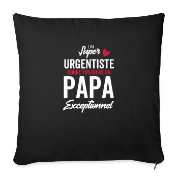 Dad and emergency doctor / exceptional dad - Sofa pillowcase 17,3'' x 17,3'' (45 x 45 cm) - black - Front