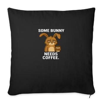 Kaffee Hase - Sofakissenbezug 45 x 45 cm - Schwarz - Vorne