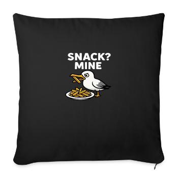 Snack Möwe - Sofakissenbezug 45 x 45 cm - Schwarz - Vorne