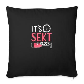 It s Sekt o clock - Sofakissenbezug 45 x 45 cm - Schwarz - Vorne