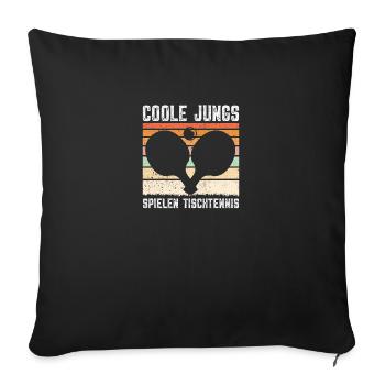 Coole Jungs spielen Tischtennis Geschenkidee - Sofakissenbezug 45 x 45 cm - Schwarz - Vorne