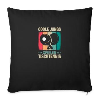 Coole Jungs spielen Tischtennis - Sofakissenbezug 45 x 45 cm - Schwarz - Vorne
