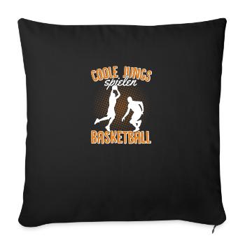 Coole Jungs spielen Basketball - Sofakissenbezug 45 x 45 cm - Schwarz - Vorne