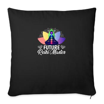 Future Reiki Master - Sofakissenbezug 45 x 45 cm - Schwarz - Vorne