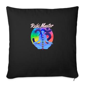 Reiki Master Heilkunst - Sofakissenbezug 45 x 45 cm - Schwarz - Vorne
