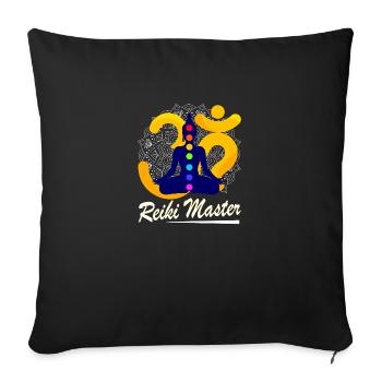 Reiki Master Heilkunst - Sofakissenbezug 45 x 45 cm - Schwarz - Vorne