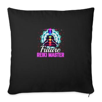 Future Reiki Master Heilkunst - Sofakissenbezug 45 x 45 cm - Schwarz - Vorne