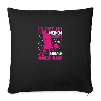 Geschenkidee für Hausfrauen - Sofakissenbezug 45 x 45 cm - Schwarz - Vorne