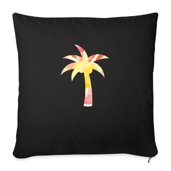 Watercolor Palm Tree Summer - Sofa pillowcase 17,3'' x 17,3'' (45 x 45 cm) - black - Front