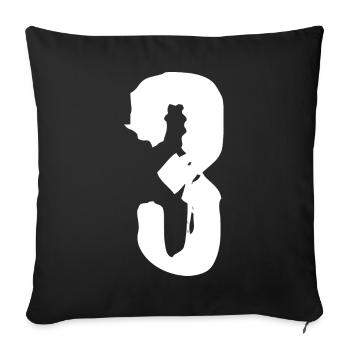 Maillot numéro 3 - Housse de coussin décorative 45 x 45 cm - noir - Devant