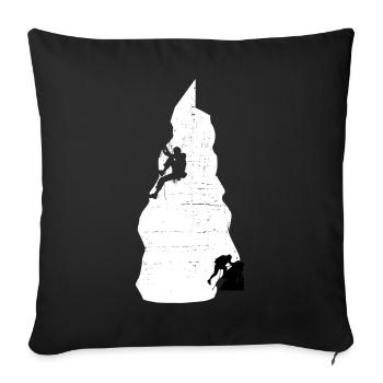 Klettern Bouldern - Sofakissenbezug 45 x 45 cm - Schwarz - Vorne