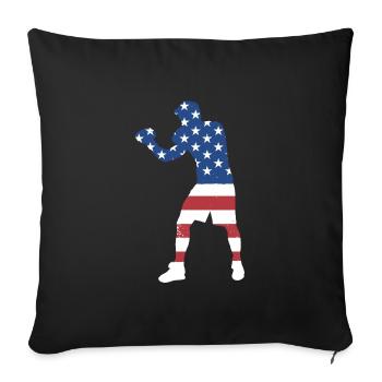 Sport Us Flag Boxing - Sofa pillowcase 17,3'' x 17,3'' (45 x 45 cm) - black - Front