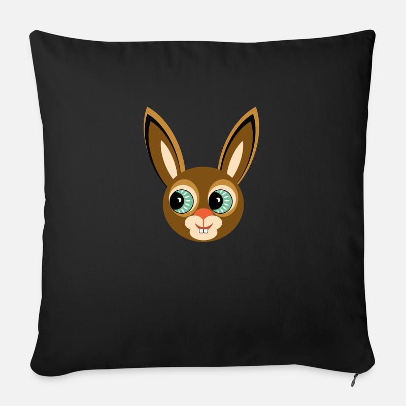 Hase - Sofakissenbezug 45 x 45 cm - Schwarz