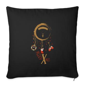 Paraglider Weihnachten Weihnachtstraumfänger - Sofakissenbezug 45 x 45 cm - Schwarz - Vorne