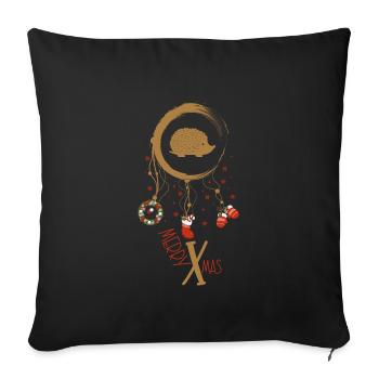 Igel Weihnachten Weihnachtstraumfänger - Sofakissenbezug 45 x 45 cm - Schwarz - Vorne