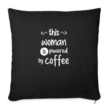 Maman propulsée par le café - Housse de coussin décorative 45 x 45 cm - noir - Devant