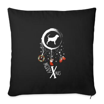 Bluthund Weihnachten Weihnachtstraumfänger - Sofakissenbezug 45 x 45 cm - Schwarz - Vorne