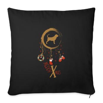 Bluthund Weihnachten Weihnachtstraumfänger - Sofakissenbezug 45 x 45 cm - Schwarz - Vorne