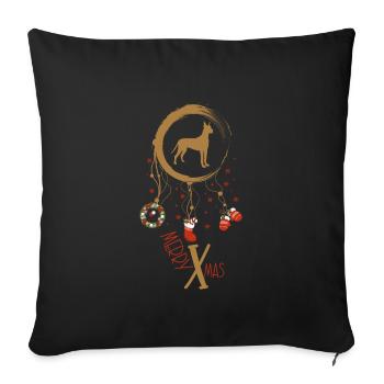 Deutsche Dogge Weihnachten Weihnachtstraumfänger - Sofakissenbezug 45 x 45 cm - Schwarz - Vorne