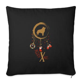 Schipperke Weihnachten Weihnachtstraumfänger - Sofakissenbezug 45 x 45 cm - Schwarz - Vorne